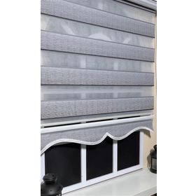 Storburada St 048 130 x 200 Gri Renk Geçişli Etek Dilimli Zebra Stor Perde