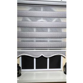 Storburada St 048 140 x 200 Gri Renk Geçişli Etek Dilimli Zebra Stor Perde