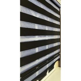 Storburada STB-400-V15 140x200 Siyah Etek Dilimli Zebra Stor Perde