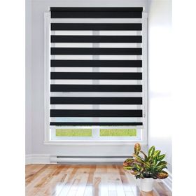 Storburada STB-400-V15 140x260 Siyah Etek Dilimli Zebra Stor Perde