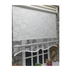 Storburada STB1093 Çift Mekanizmalı Kirli Tül Beyaz Ekru 100x260 cm Stor Perde