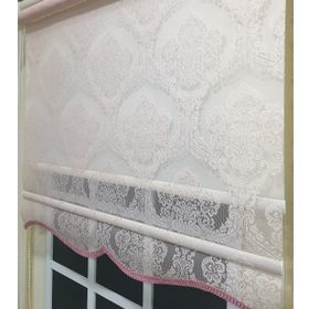 Storburada STB2015-V06 Çift Mekanizmalı Tül Pembe Ekru 180x200 cm Stor Perde