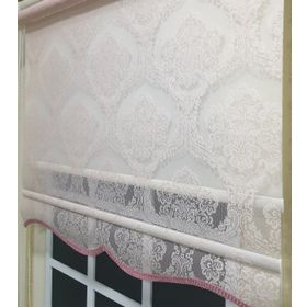 Storburada STB2015-V06 Çift Mekanizmalı Tül Pembe Ekru 200x260 cm Stor Perde