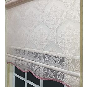 Storburada STB2015-V06 Çift Mekanizmalı Tül Pembe Ekru 200x260 cm Stor Perde