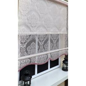 Storburada STB2015-V06 Çift Mekanizmalı Tül Pembe Ekru 60x200 cm Stor Perde