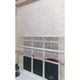 Storburada STB2015-V12 Çift Mekanizmalı Tül Pembe Ekru 120x260 cm Stor Perde