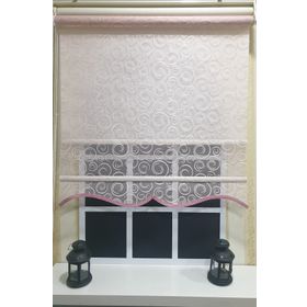 Storburada STB2015-V12 Çift Mekanizmalı Tül Pembe Ekru 40x200 cm Stor Perde