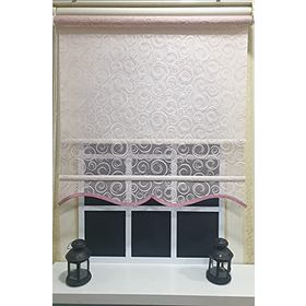 Storburada STB2015-V12 Çift Mekanizmalı Tül Pembe Ekru 90x200 cm Stor Perde