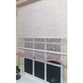 Storburada STB2015-V12 Çift Mekanizmalı Tül Pembe Ekru 90x260 cm Stor Perde