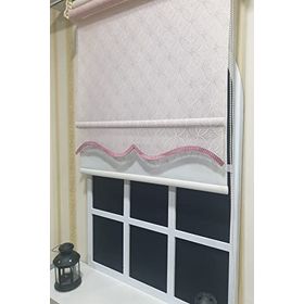 Storburada STB2015-V15 Çift Mekanizmalı Tül Pembe Ekru 190x200 cm Stor Perde