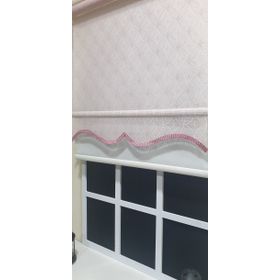 Storburada STB2015-V15 Çift Mekanizmalı Tül Pembe Ekru 80x260 cm Stor Perde