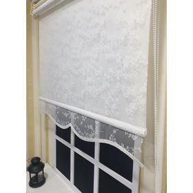 Storburada STB4003 Çift Mekanizmalı Tül Beyaz Ekru 180x200 cm Stor Perde