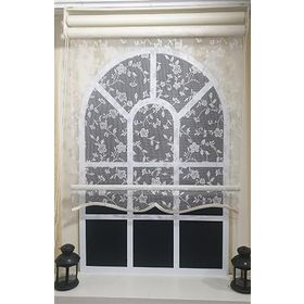 Storburada STB45248-V110 90x260 Çift Mekanizmalı Beyaz Tül Perde ve Ekru Stor Perde