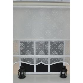 Storburada STB45252-V01 Çift Mekanizmalı Kirli Damask Tül Beyaz Ekru 140x200 cm Stor Perde