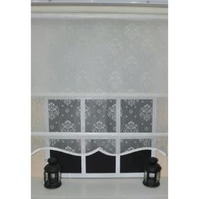 Storburada STB45252-V01 Çift Mekanizmalı Kirli Damask Tül Beyaz Ekru 170x260 cm Stor Perde