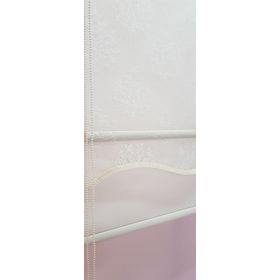 Storburada STB45252-V01 Çift Mekanizmalı Kirli Damask Tül Beyaz Ekru 80x200 cm Stor Perde