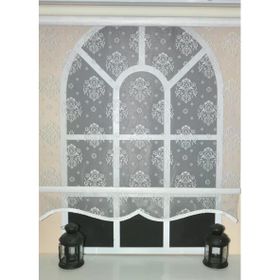 Storburada STB45252-V01 Çift Mekanizmalı Kirli Damask Tül Beyaz Ekru 90x260 cm Stor Perde