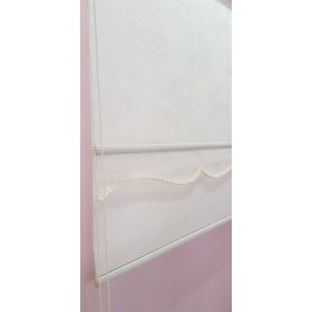 Storburada STB45253-V01 Çift Mekanizmalı Kırık Tül Beyaz Ekru 100x200 cm Stor Perde