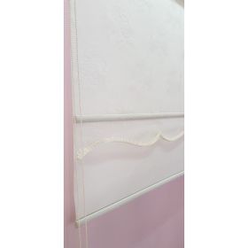 Storburada STB45253-V01 Çift Mekanizmalı Kırık Tül Beyaz Ekru 130x200 cm Stor Perde
