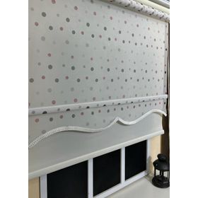 Storburada STB49000-V-01 Çift Mekanizmalı Puantiyeli Tül Beyaz Ekru 110x260 cm Stor Perde
