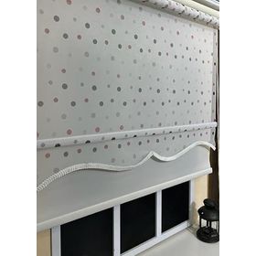 Storburada STB49000-V-01 Çift Mekanizmalı Puantiyeli Tül Beyaz Ekru 130x200 cm Stor Perde