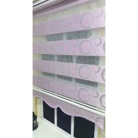 Storburada STB901 Zebra Halka Desen Gümüş Simli Etek Dilimli Pembe Lila 60x200 cm Stor Perde