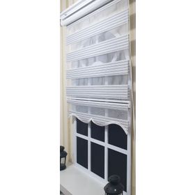 Storburada Zebra Çizgili Etek Dilimli St 010 Ekru 160 X 200 Stor Perde