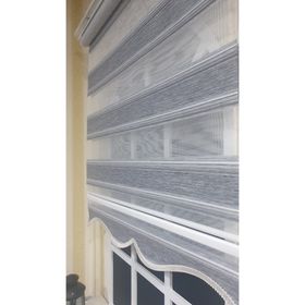 Storburada Zebra Gri Simli Etek Dilimli Stb 485 Gri 110 X 200 Stor Plise Perde