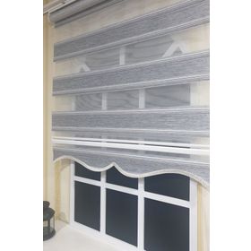 Storburada Zebra Gri Simli Etek Dilimli Stb 485 Gri 110 X 200 Stor Plise Perde