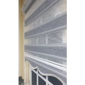 Storburada Zebra Gri Simli Etek Dilimli Stb 485 Gri 110 X 200 Stor Plise Perde
