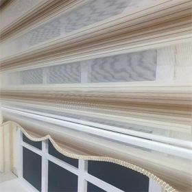 Storburada Zebra Renk Geçişli Açık Kahve Etek Dilimli STB 483 Kahverengi 30 X 200 Stor Plise Perde