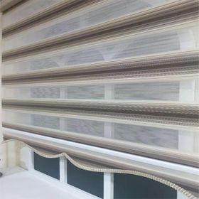 Storburada Zebra Renk Geçişli Kahve Etek Dilimli STB 484 Kahverengi 60 X 200 Stor Plise Perde