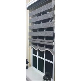 Storburada Zebra Siyah Gümüş Etek Dilimli ST 009 Gri 90 X 260 Stor Perde