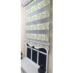 Storburada Zebra Yeşil Beyaz Etek Dilimli St 032 Yeşil 30 X 200 Stor Perde