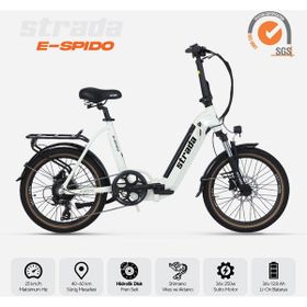 Strada Cycles E-Spido 20 Inç Katlanabilir Beyaz 250 W Gizli Batarya Katlanır Elektrikli Bisiklet