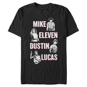 Stranger Things Cast Karakteristik Schwarz Erkek T-shirt