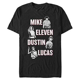 Stranger Things Cast Karakteristik Schwarz Erkek T-shirt