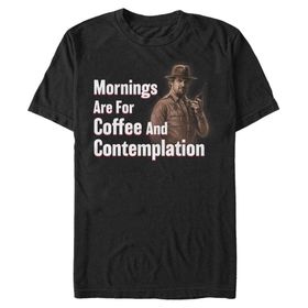 Stranger Things Coffee and Contemplation Schwarz Erkek T-shirt