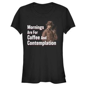 Stranger Things Coffee and Contemplation Schwarz Kadın T-shirt