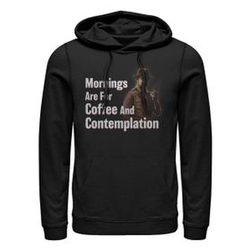 Stranger Things Coffee and Contemplation Schwarz Kapüşonlu Unisex Sweatshirt