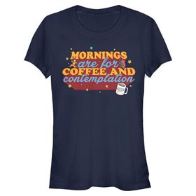 Stranger Things Coffee Contemplations Navy Blue Kadın T-shirt