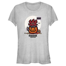 Stranger Things Demodog Jacko Lantern Heather Gri Kadın T-shirt