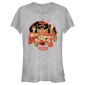 Stranger Things DND Group Heather Gri Kadın T-shirt