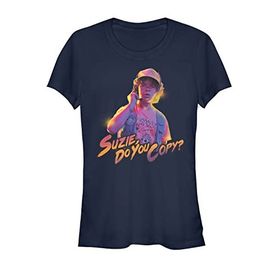 Stranger Things Do You Copy Short Sleeve Navy Blue Kadın T-shirt