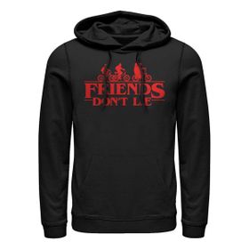 Stranger Things Friends Don't Lie Schwarz Kapüşonlu Unisex Sweatshirt