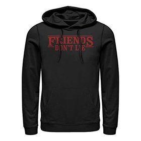 Stranger Things Friends Don't Lie Schwarz Kapüşonlu Unisex Sweatshirt