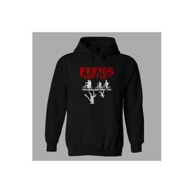 Stranger Things Friends Dont Lie Siyah Kapüşonlu Unisex Sweatshirt