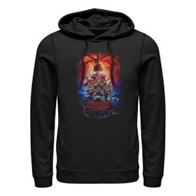 Stranger Things Group Pumpkins Poster Schwarz Kapüşonlu Unisex Sweatshirt