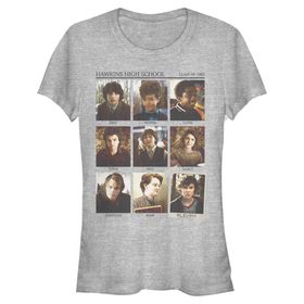 Stranger Things Hawkins High Short Sleeve Heather Grey Kadın T-shirt