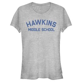 Stranger Things Hawkins Mid School Heather Gri Kadın T-shirt